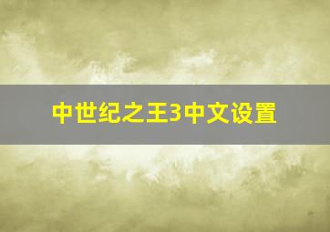 中世纪之王3中文设置