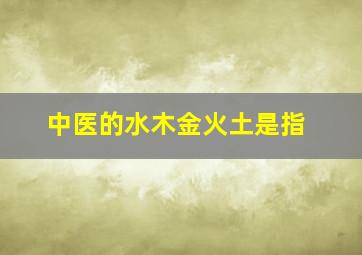 中医的水木金火土是指