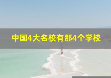 中国4大名校有那4个学校