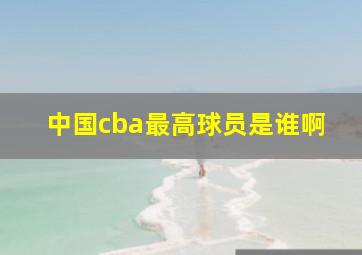 中国cba最高球员是谁啊