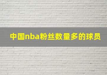 中国nba粉丝数量多的球员