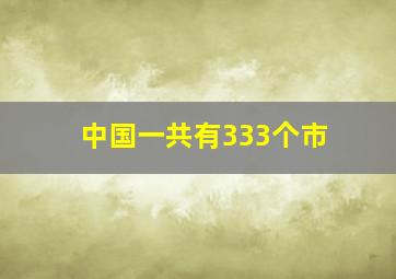 中国一共有333个市