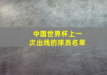 中国世界杯上一次出线的球员名单