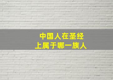 中国人在圣经上属于哪一族人