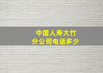 中国人寿大竹分公司电话多少