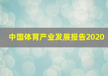 中国体育产业发展报告2020