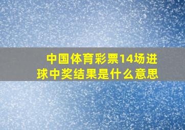 中国体育彩票14场进球中奖结果是什么意思