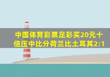 中国体育彩票足彩买20元十倍压中比分荷兰比土耳其2:1