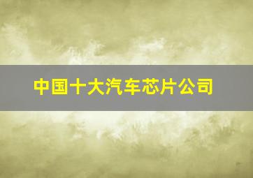 中国十大汽车芯片公司