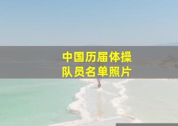 中国历届体操队员名单照片