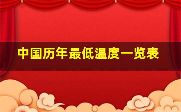 中国历年最低温度一览表