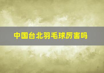 中国台北羽毛球厉害吗