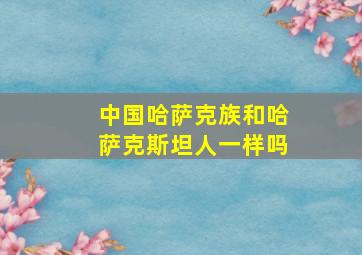 中国哈萨克族和哈萨克斯坦人一样吗