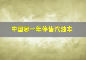 中国哪一年停售汽油车