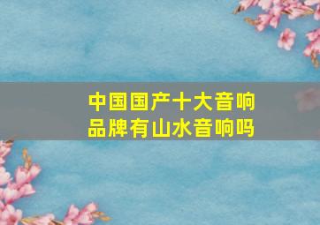 中国国产十大音响品牌有山水音响吗