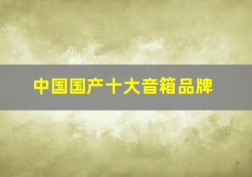 中国国产十大音箱品牌