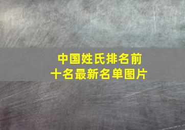 中国姓氏排名前十名最新名单图片