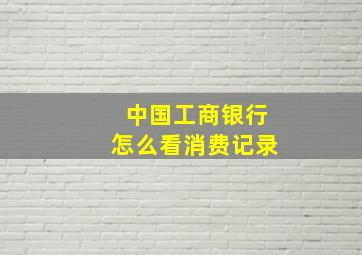 中国工商银行怎么看消费记录