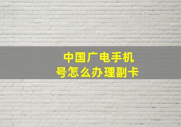 中国广电手机号怎么办理副卡