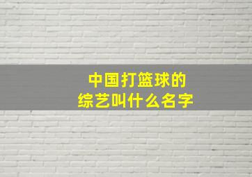 中国打篮球的综艺叫什么名字