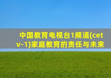 中国教育电视台1频道(cetv-1)家庭教育的责任与未来