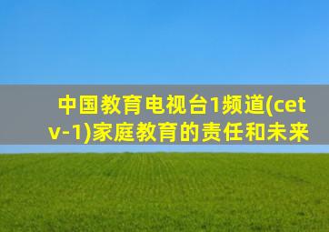 中国教育电视台1频道(cetv-1)家庭教育的责任和未来