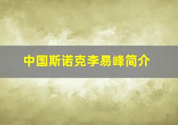 中国斯诺克李易峰简介