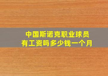 中国斯诺克职业球员有工资吗多少钱一个月