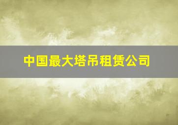 中国最大塔吊租赁公司