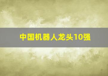 中国机器人龙头10强