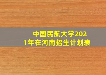 中国民航大学2021年在河南招生计划表