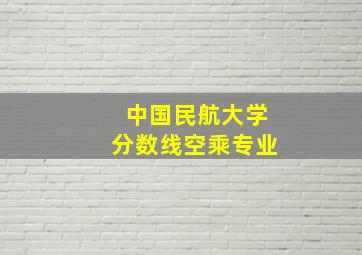 中国民航大学分数线空乘专业