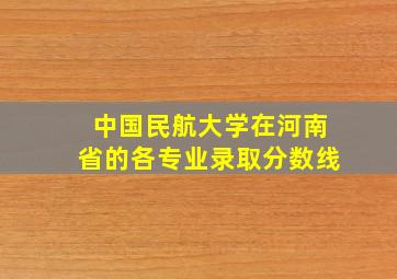 中国民航大学在河南省的各专业录取分数线