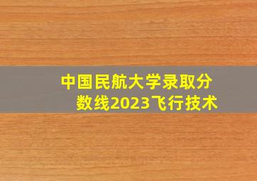 中国民航大学录取分数线2023飞行技术