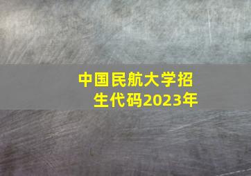 中国民航大学招生代码2023年