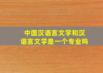 中国汉语言文学和汉语言文学是一个专业吗