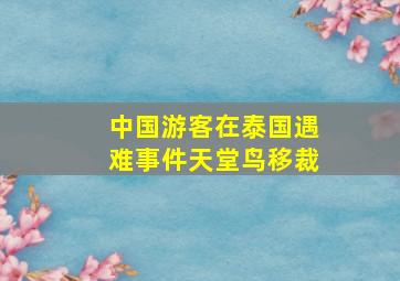 中国游客在泰国遇难事件天堂鸟移裁