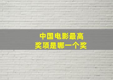 中国电影最高奖项是哪一个奖