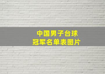 中国男子台球冠军名单表图片