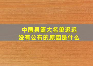 中国男篮大名单迟迟没有公布的原因是什么