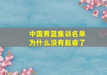 中国男篮集训名单为什么没有赵睿了