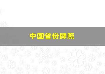 中国省份牌照