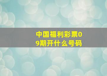 中国福利彩票09期开什么号码