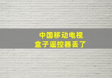 中国移动电视盒子遥控器丢了