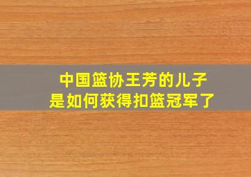 中国篮协王芳的儿子是如何获得扣篮冠军了