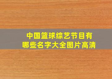 中国篮球综艺节目有哪些名字大全图片高清