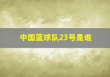 中国篮球队23号是谁