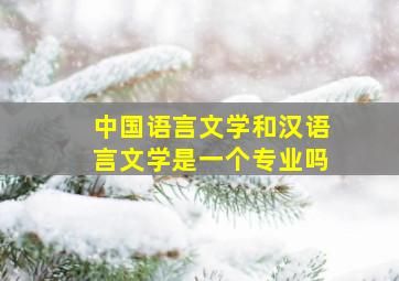 中国语言文学和汉语言文学是一个专业吗