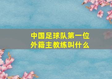 中国足球队第一位外籍主教练叫什么