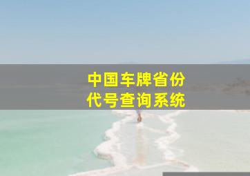 中国车牌省份代号查询系统